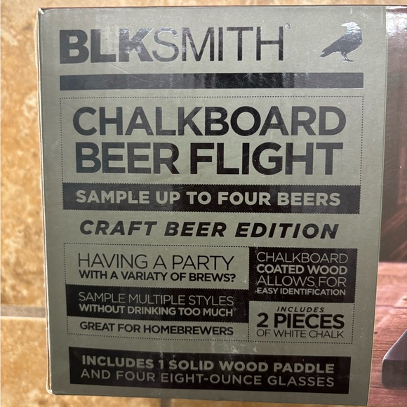 NIB Chalkboard Beer Flight by BLKSMITH - Picture 3 of 9